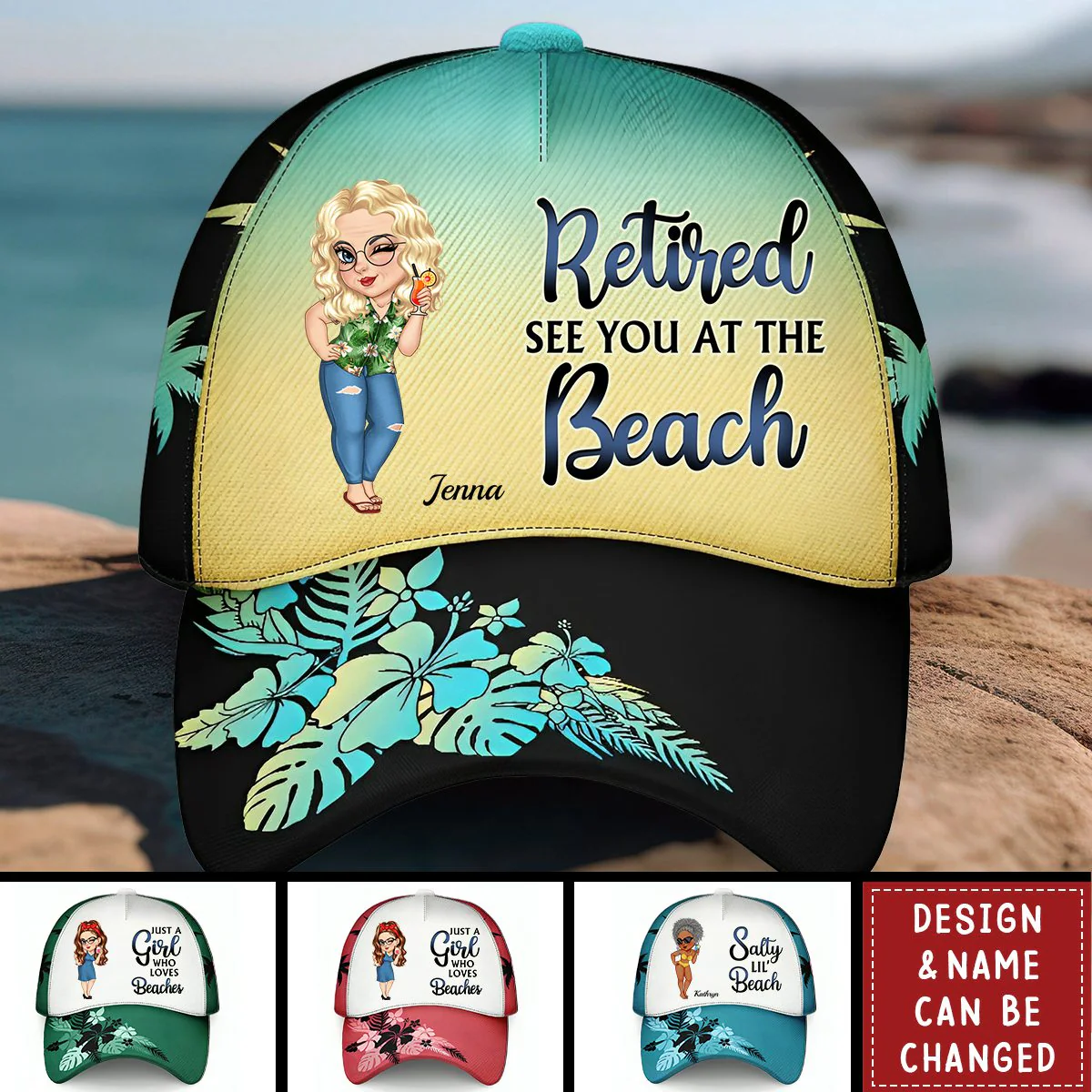 Retired See You At The Beach - Personalized cap - Image 6