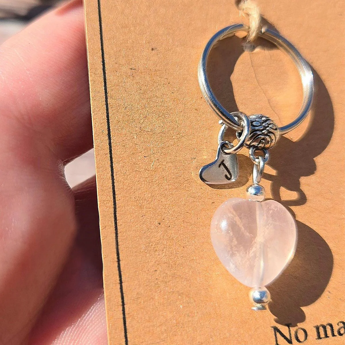 Rose Quartz For Unconditional Love Personalized Crystal Keyring Gift Set - Image 12