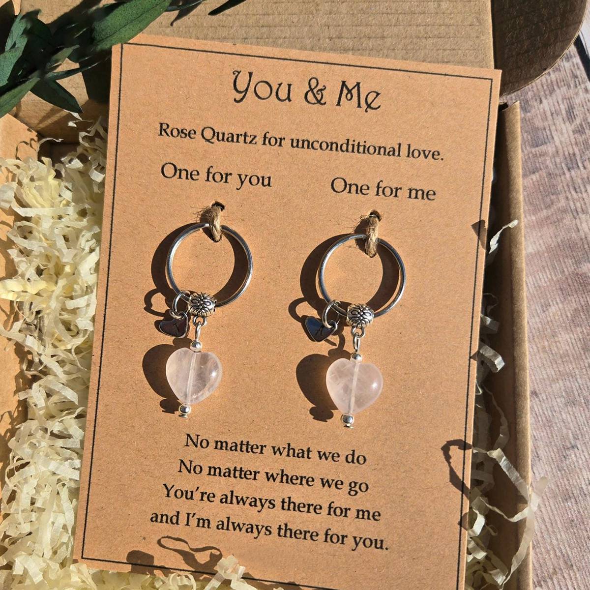 Rose Quartz For Unconditional Love Personalized Crystal Keyring Gift Set - Image 4