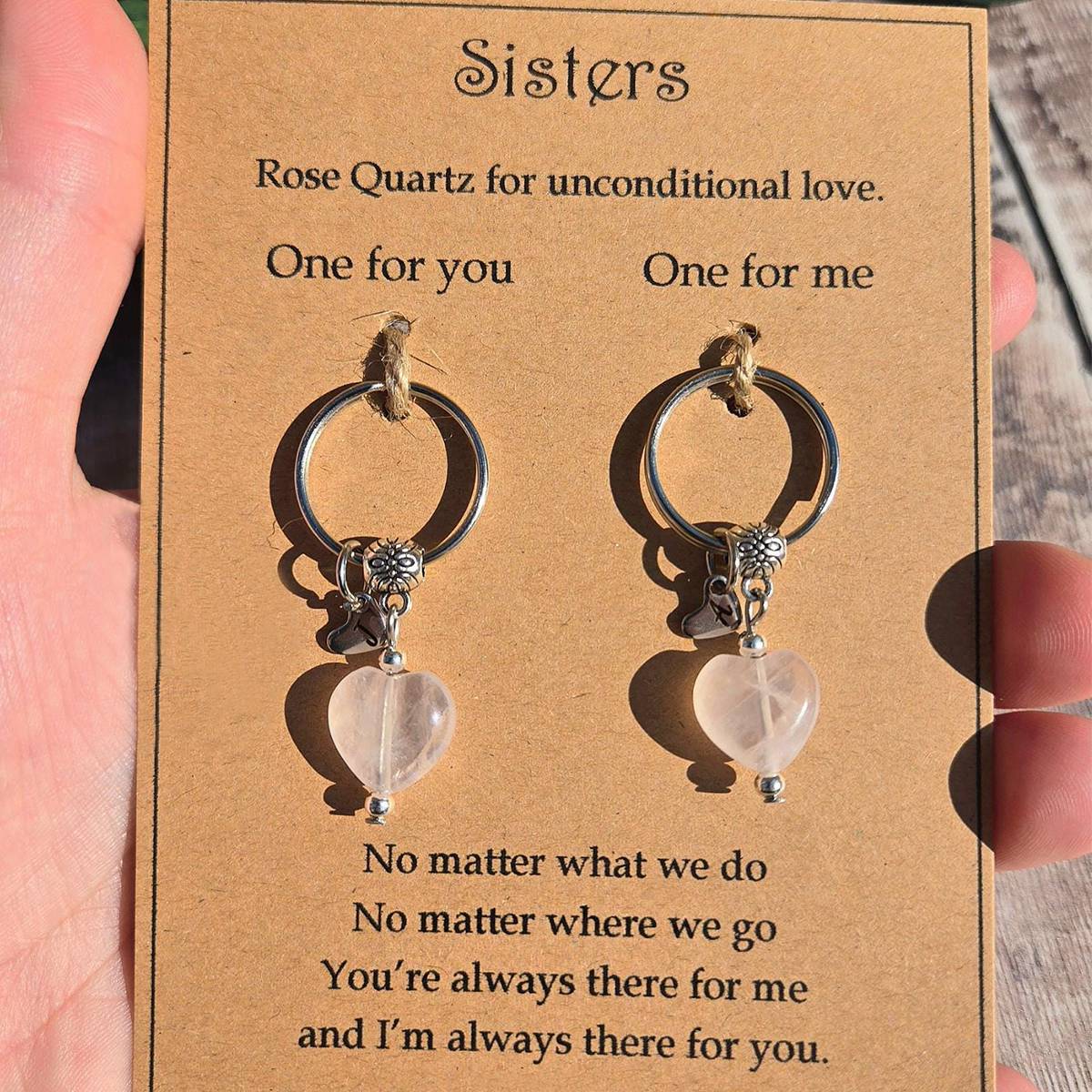 Rose Quartz For Unconditional Love Personalized Crystal Keyring Gift Set - Image 6