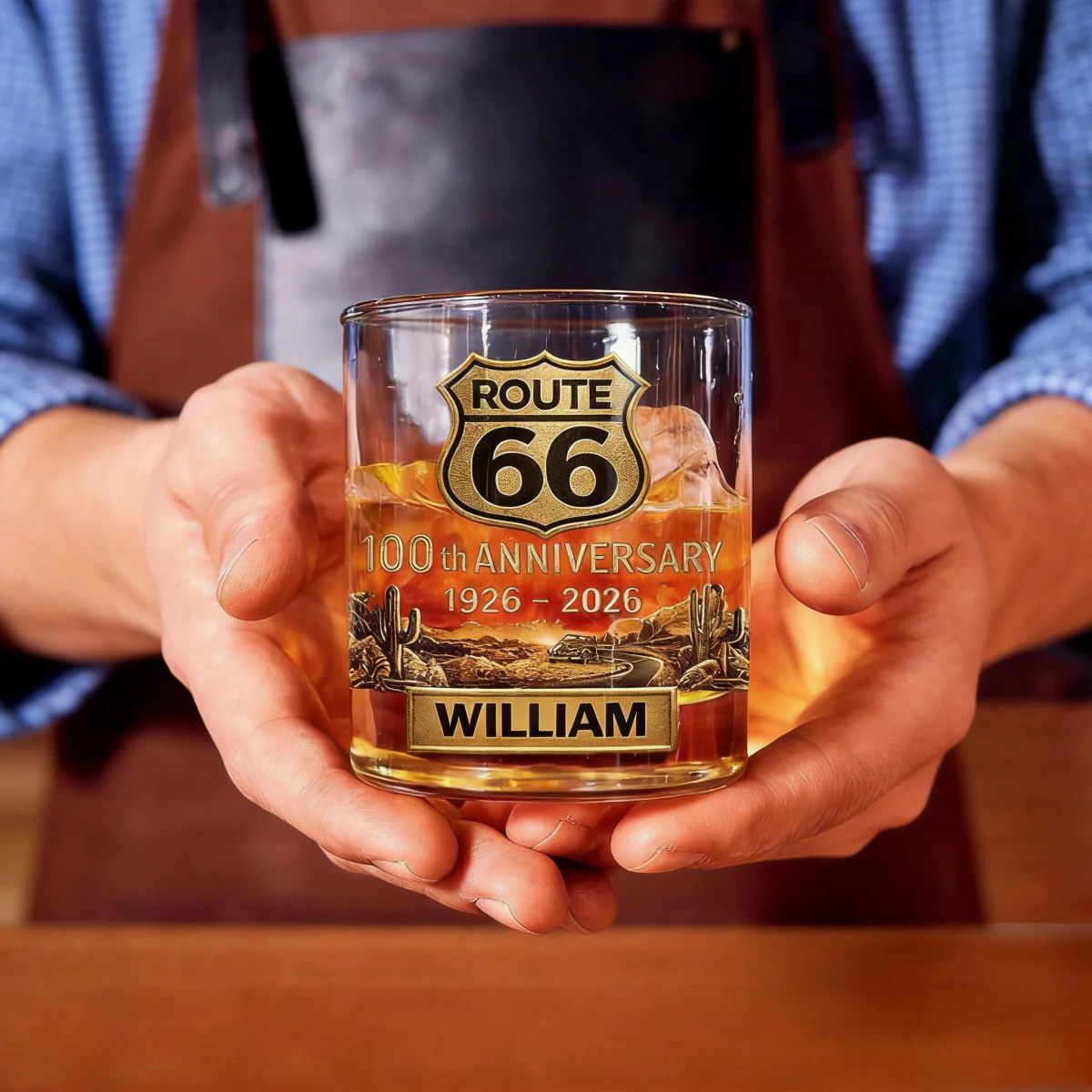 Route 66 100th Anniversary - Personalized Whiskey Glass - Image 4