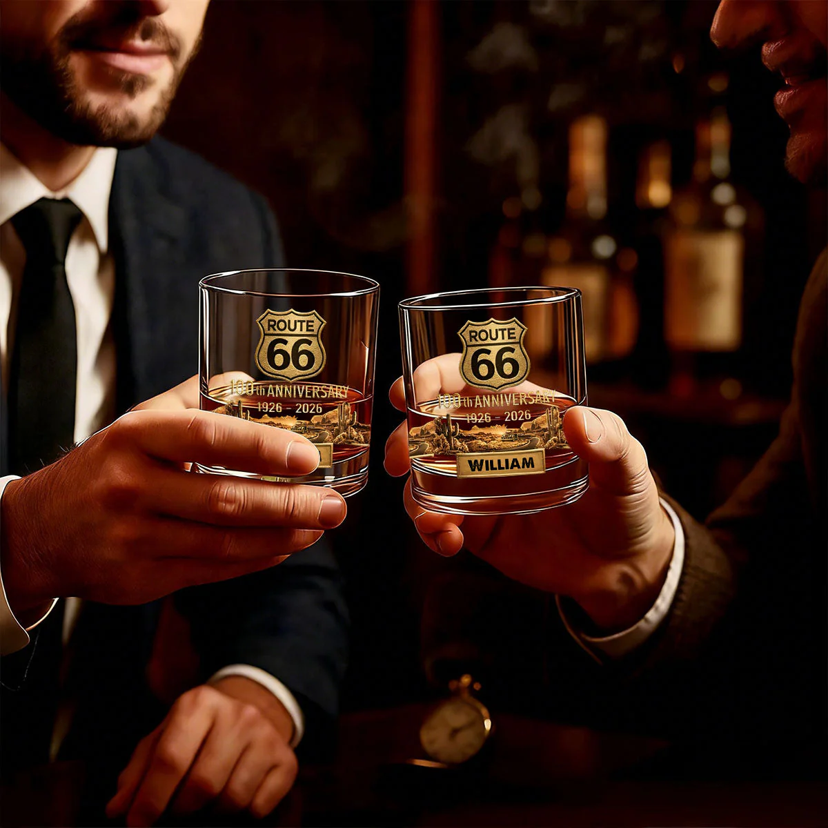 Route 66 100th Anniversary - Personalized Whiskey Glass - Image 5