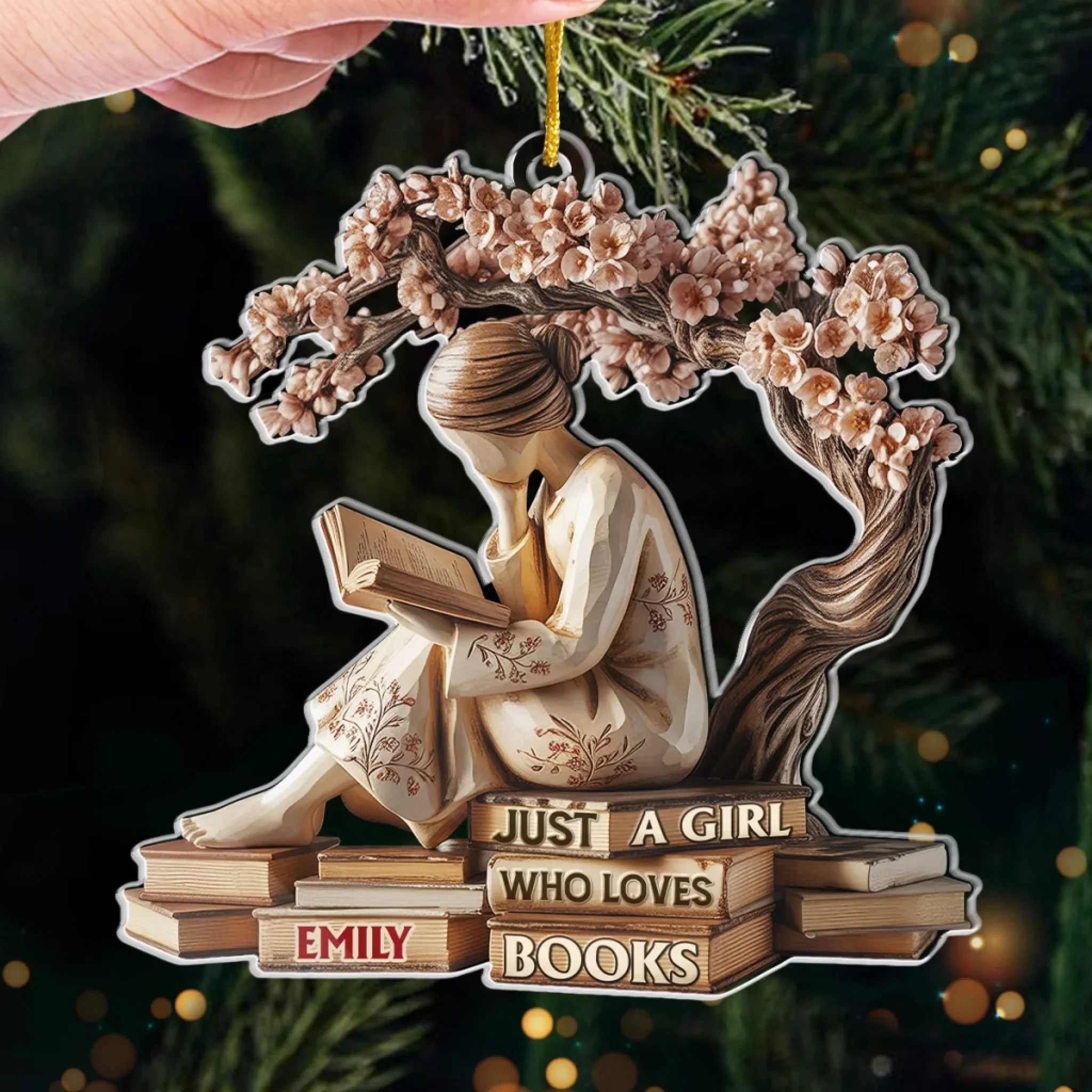Serenity In Every Page Personalized Christmas Ornament Bookish Gifts For Book Lovers, Bookworms, Readers - Image 2
