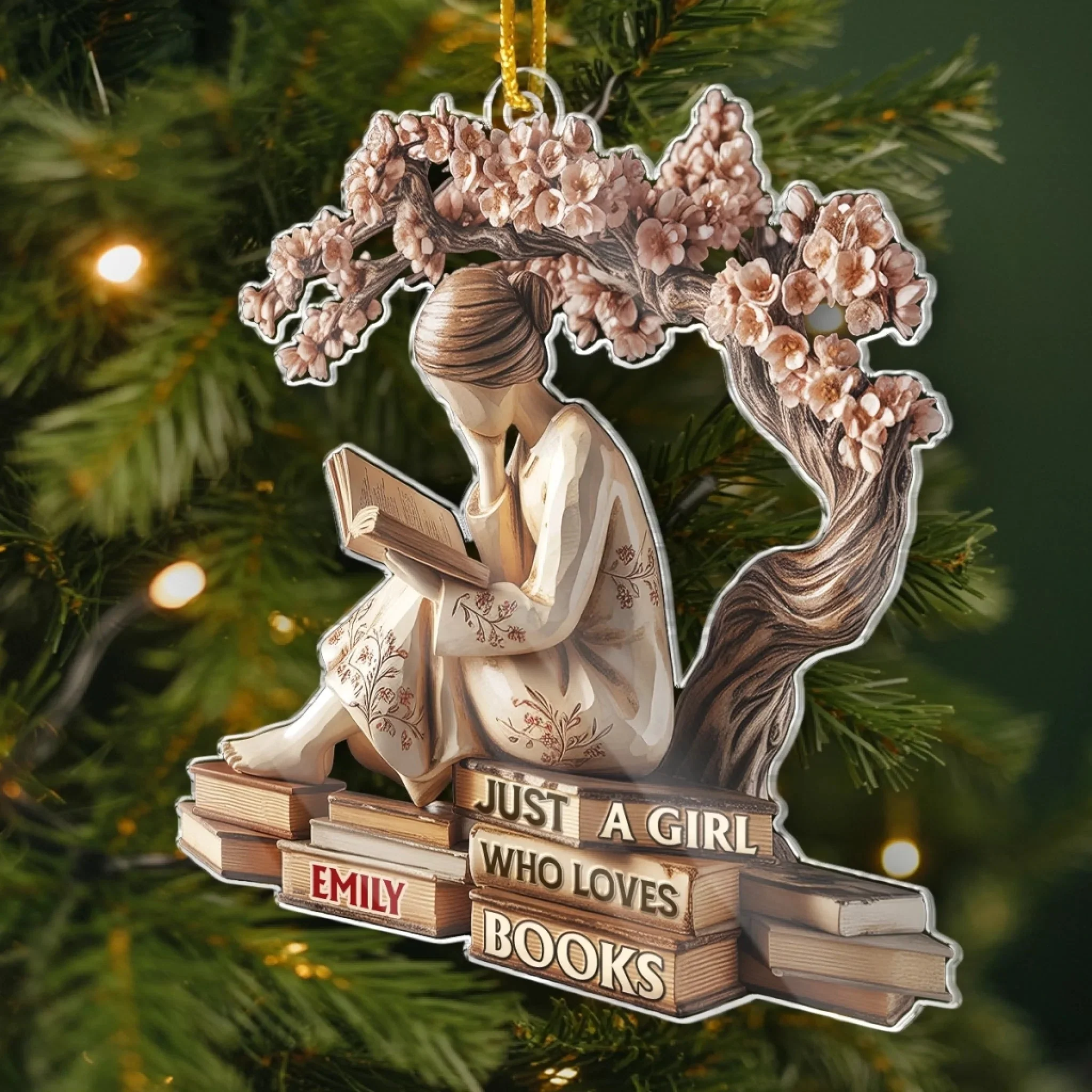 Serenity In Every Page Personalized Christmas Ornament Bookish Gifts For Book Lovers, Bookworms, Readers - Image 3