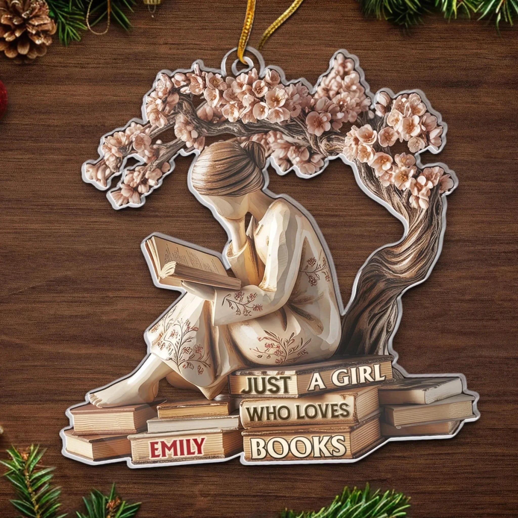 Serenity In Every Page Personalized Christmas Ornament Bookish Gifts For Book Lovers, Bookworms, Readers - Image 4