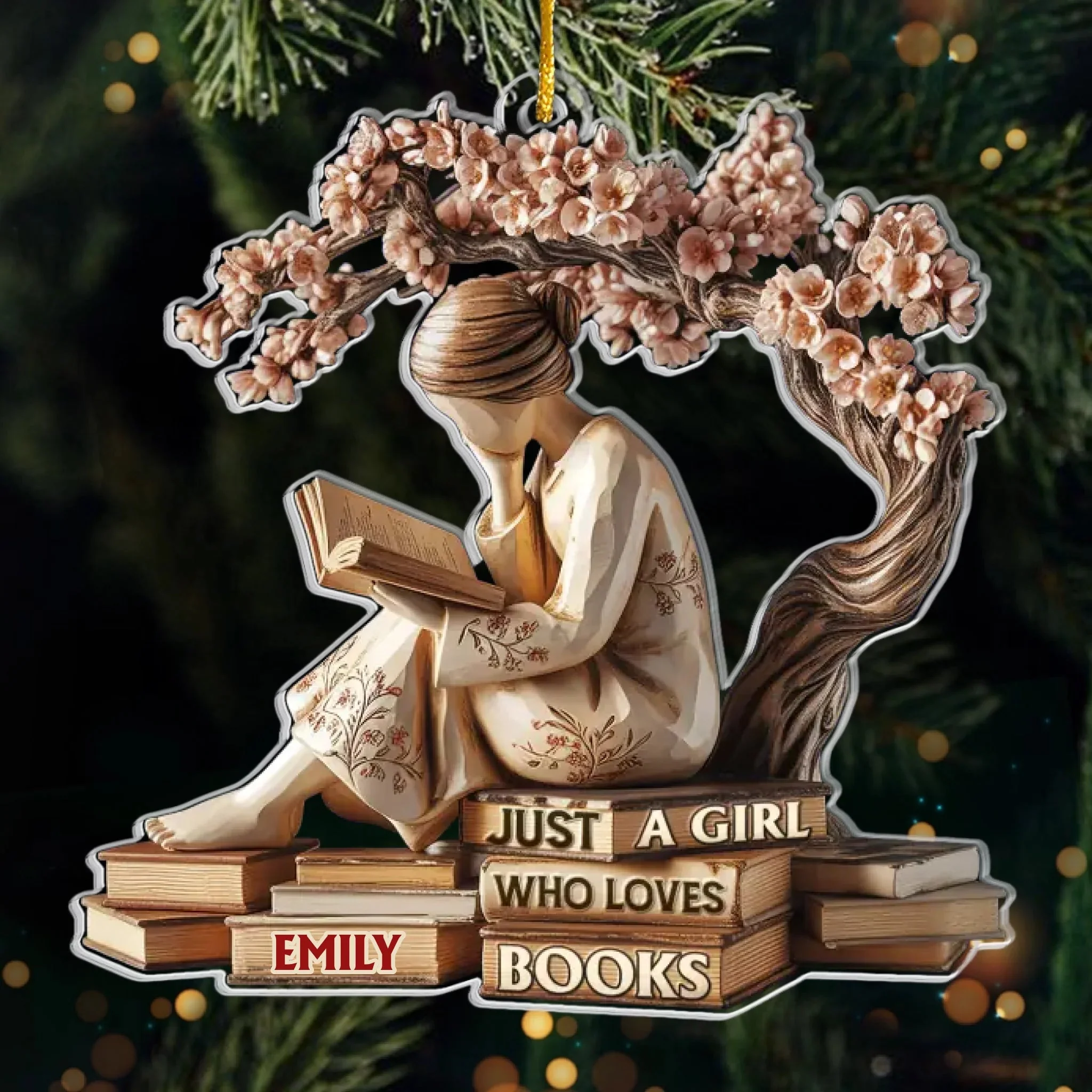 Serenity In Every Page Personalized Christmas Ornament Bookish Gifts For Book Lovers, Bookworms, Readers - Image 5
