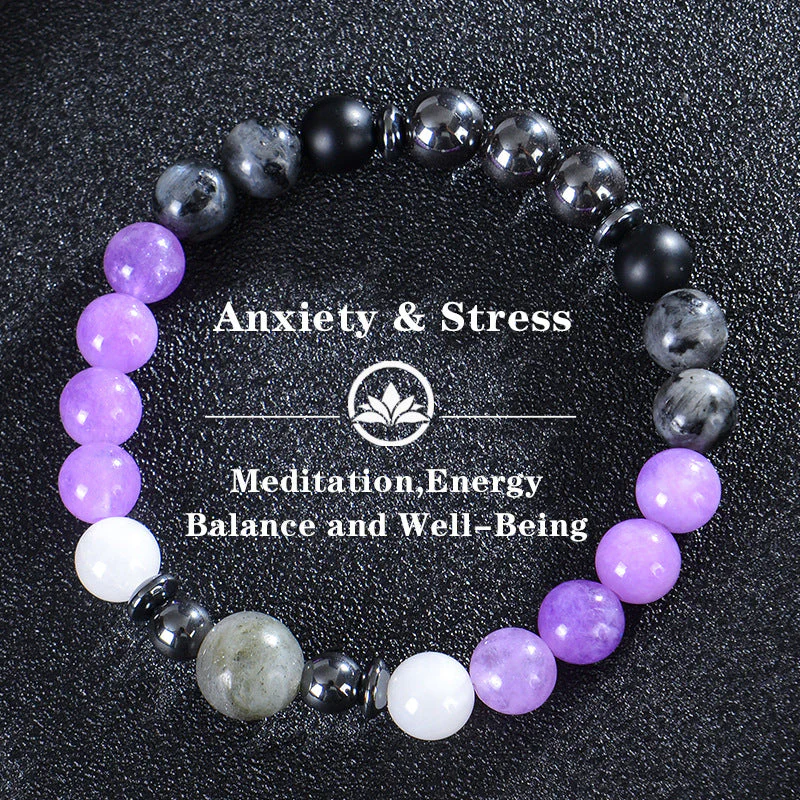 Seven Colored Stone, Tiger Eye Stone Bracelet - 7 Chakras Card Bracelet - Image 11