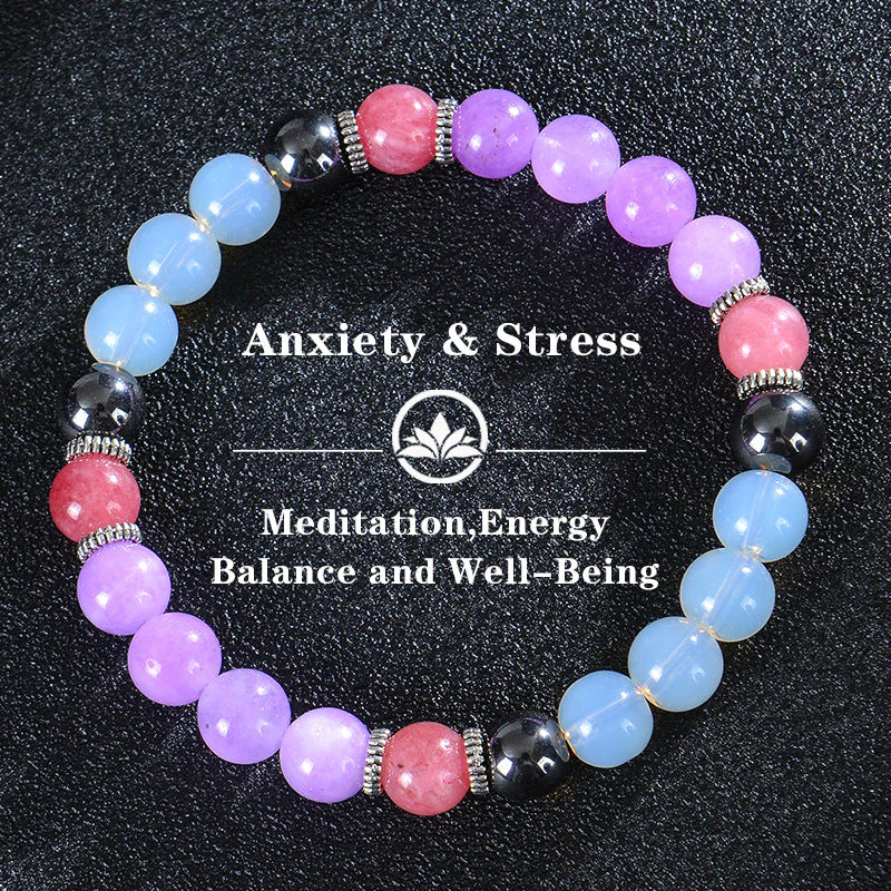 Seven Colored Stone, Tiger Eye Stone Bracelet - 7 Chakras Card Bracelet - Image 12