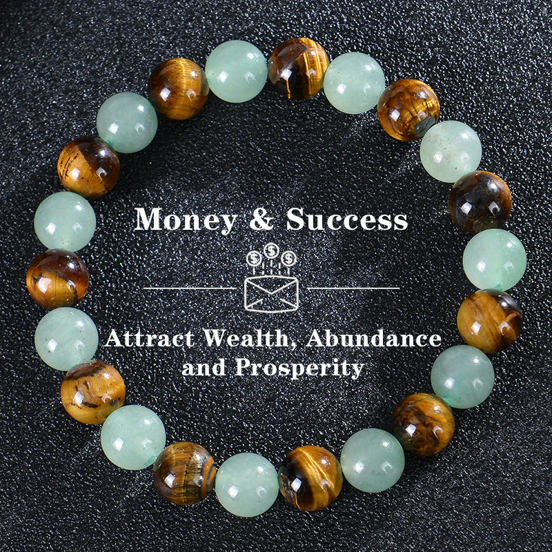 Seven Colored Stone, Tiger Eye Stone Bracelet - 7 Chakras Card Bracelet - Image 19
