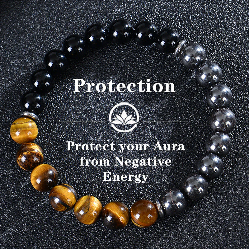 Seven Colored Stone, Tiger Eye Stone Bracelet - 7 Chakras Card Bracelet - Image 23