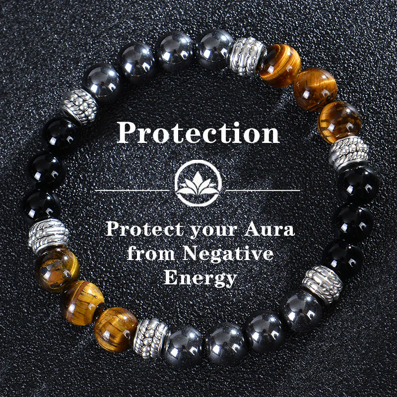 Seven Colored Stone, Tiger Eye Stone Bracelet - 7 Chakras Card Bracelet - Image 25