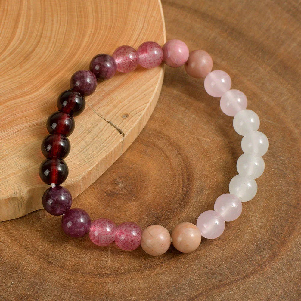 Seven Colored Stone, Tiger Eye Stone Bracelet - 7 Chakras Card Bracelet - Image 5