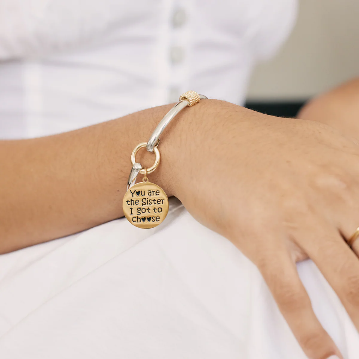 Sister I Got To Choose - Two-Tone Custom Charm Bracelet - Image 6