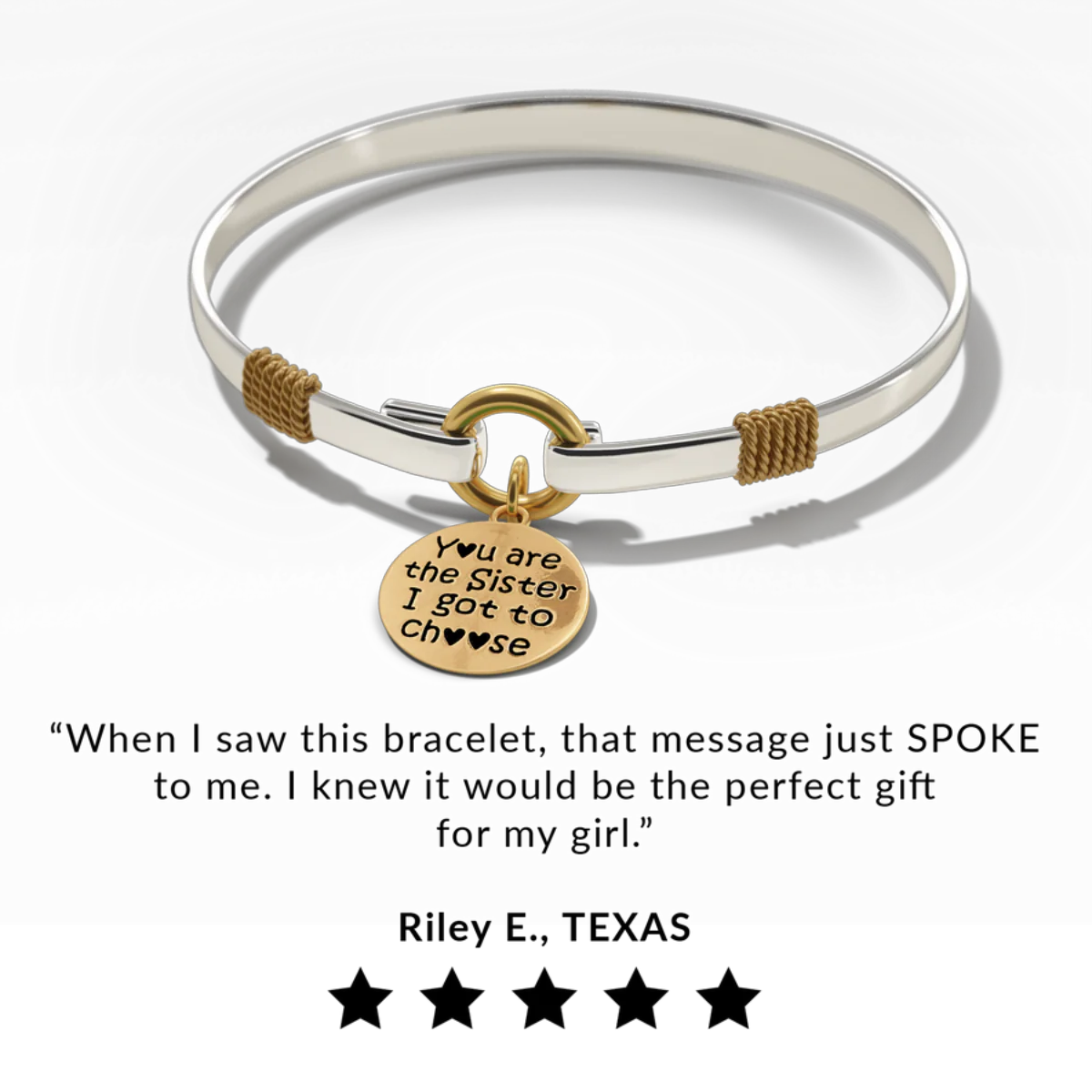 Sister I Got To Choose - Two-Tone Custom Charm Bracelet - Image 7