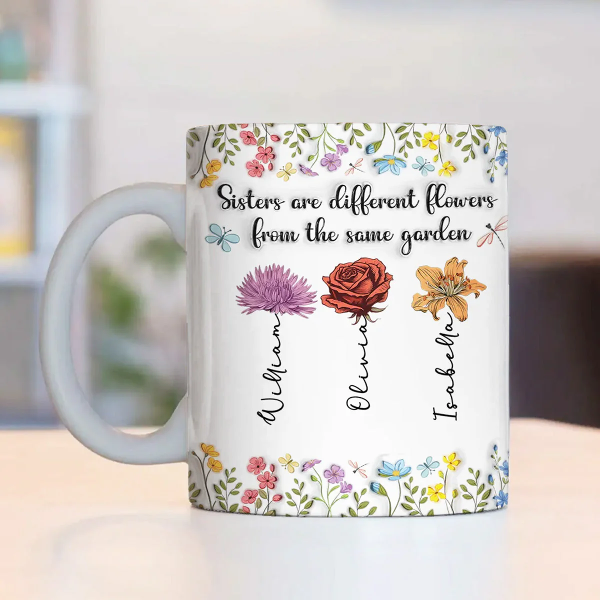 Sisters Are Different Flowers From The Same Garden Personalized Mug - Image 10