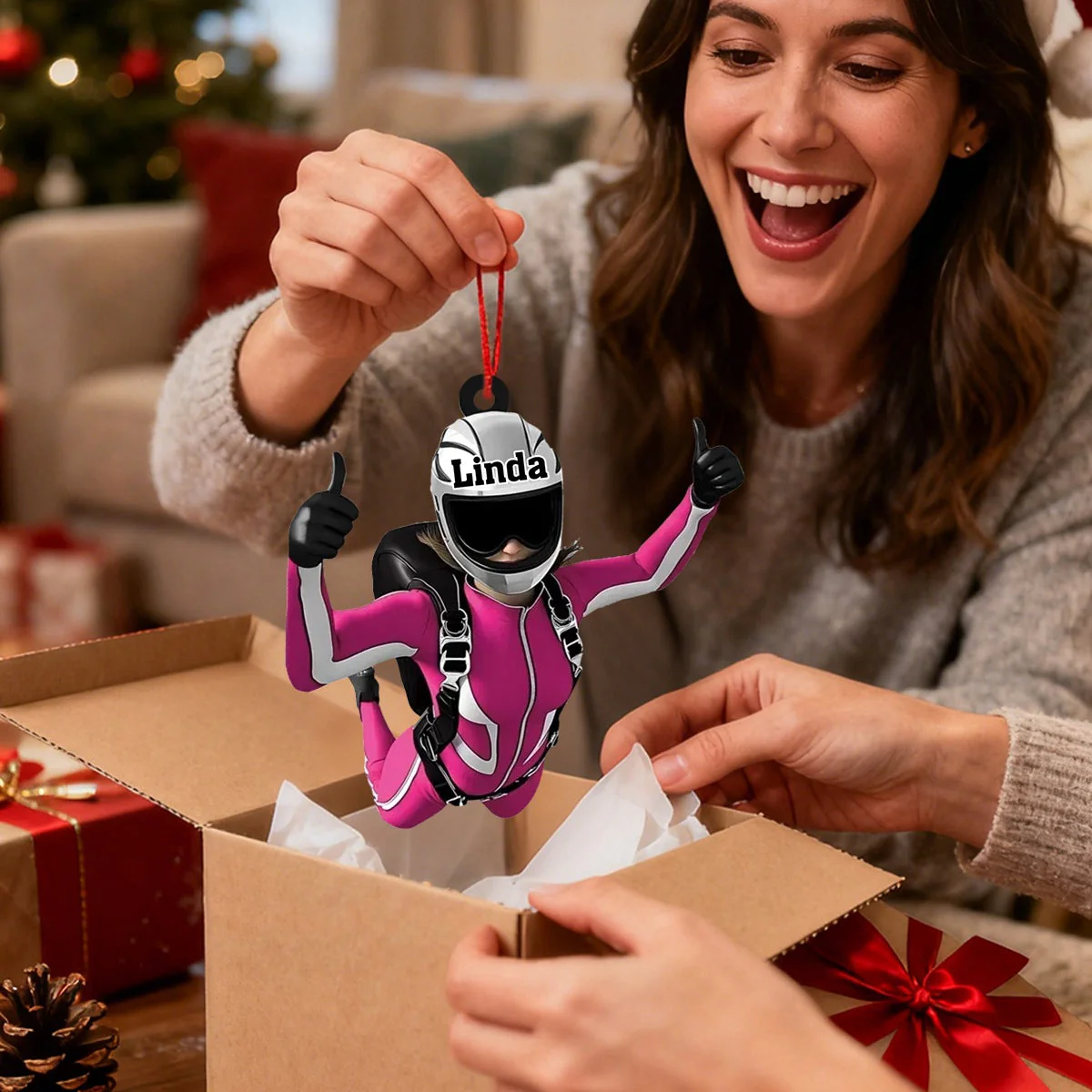 Skydiving Girl, Skydiving Boy Personalized Ornament, Christmas Gift For Skydiving Lovers - Image 4