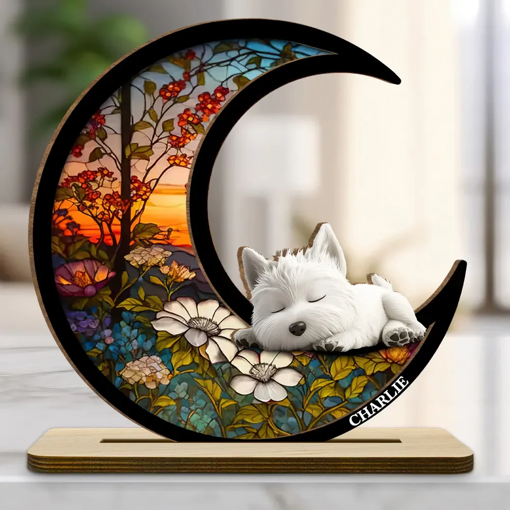 Sleeping Cute Dog - Personalized Custom 2-Layer Wood Plaque Gift For Pet Lovers - Image 3