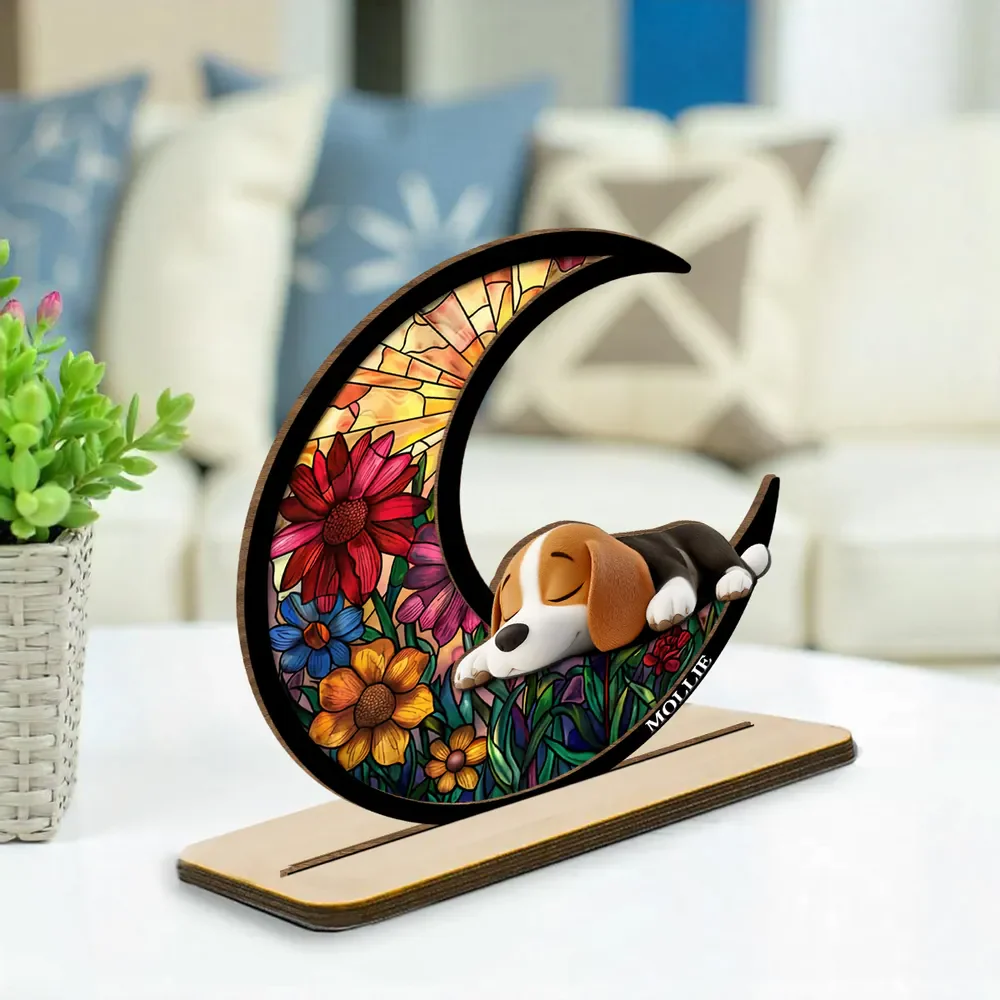 Sleeping Cute Dog - Personalized Custom 2-Layer Wood Plaque Gift For Pet Lovers - Image 5