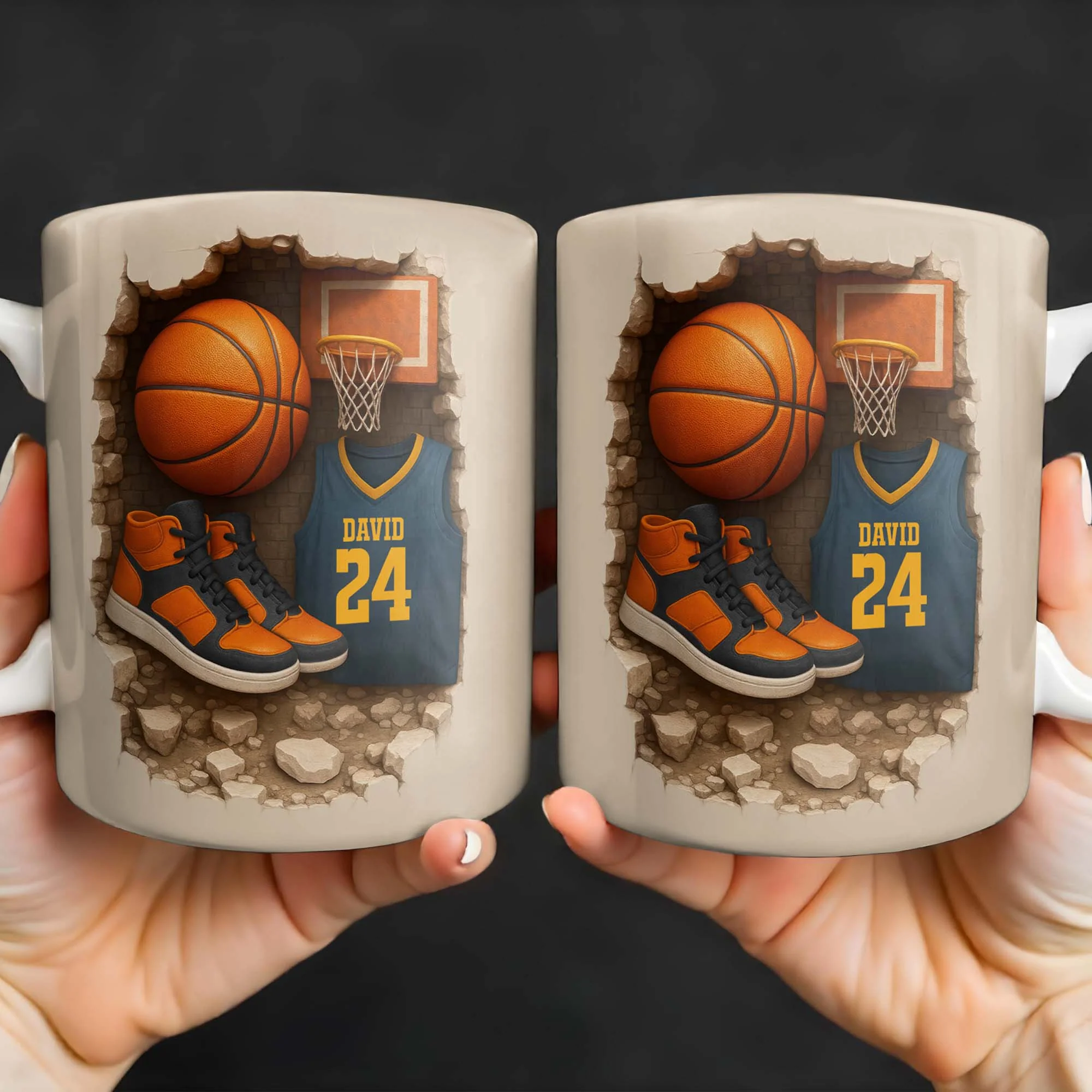Sneakers And Jersey, Personalized Custom Coffee Mug, Gift For Basketball Players - Image 3