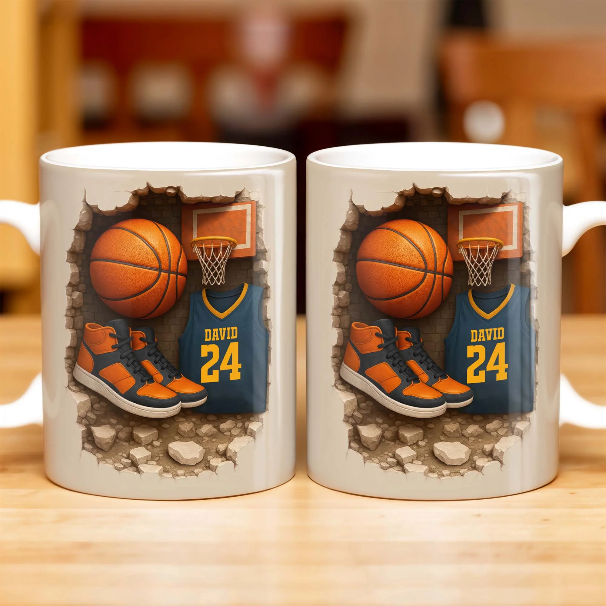 Sneakers And Jersey, Personalized Custom Coffee Mug, Gift For Basketball Players - Image 4