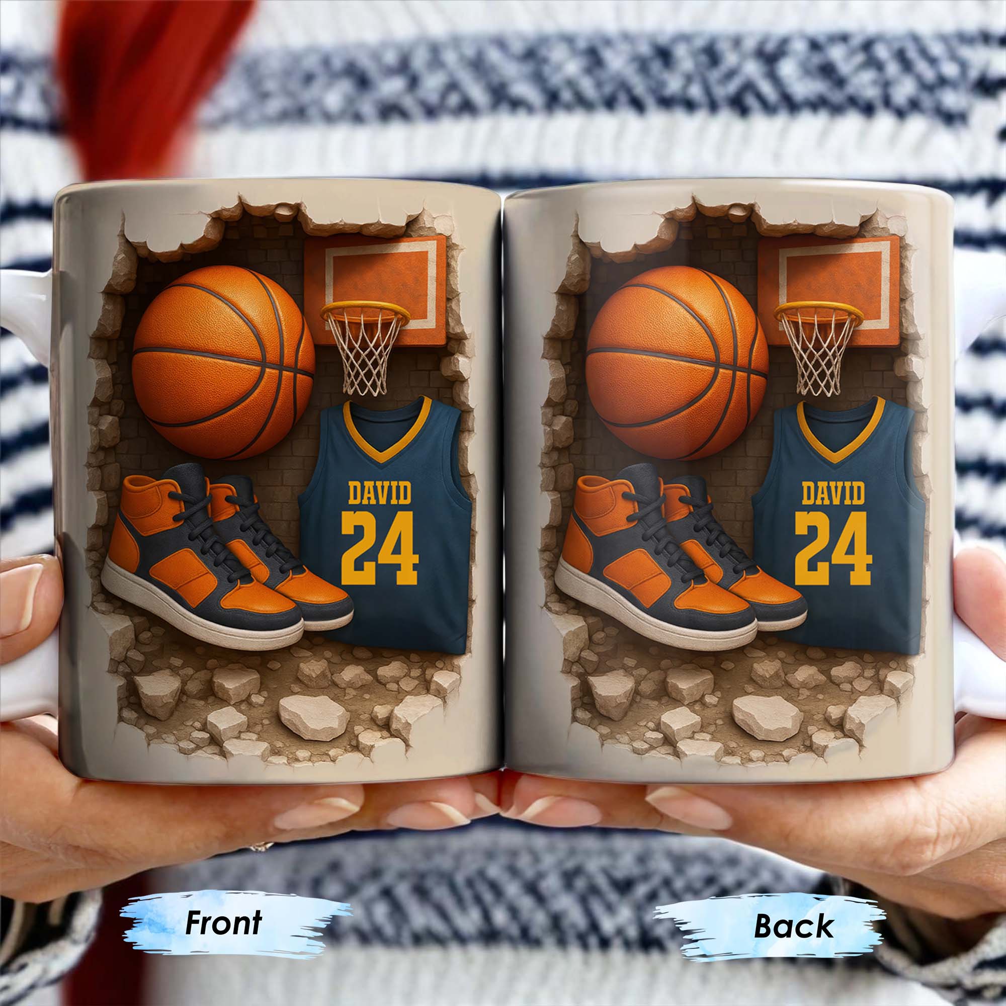 Sneakers And Jersey, Personalized Custom Coffee Mug, Gift For Basketball Players - Image 5