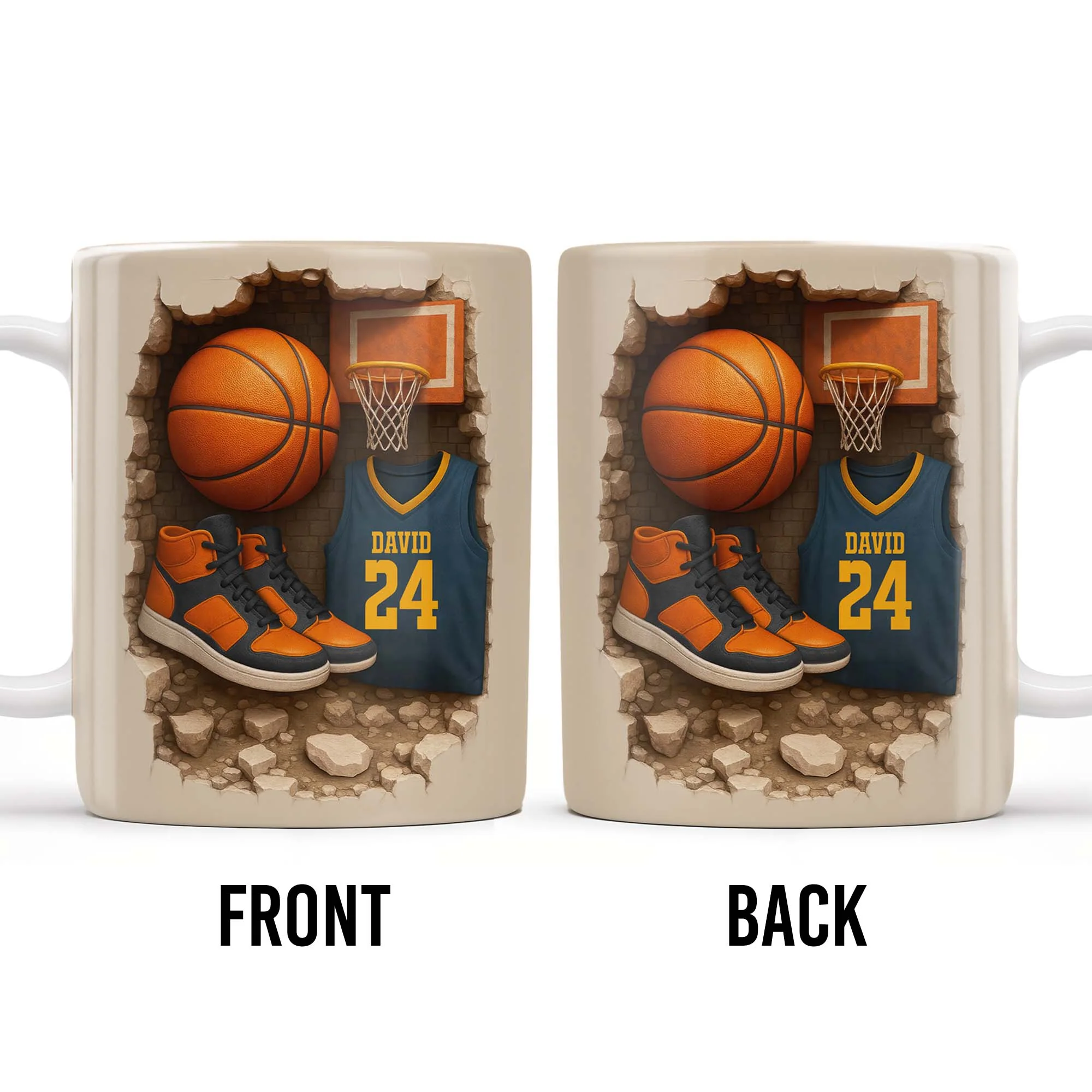 Sneakers And Jersey, Personalized Custom Coffee Mug, Gift For Basketball Players - Image 6