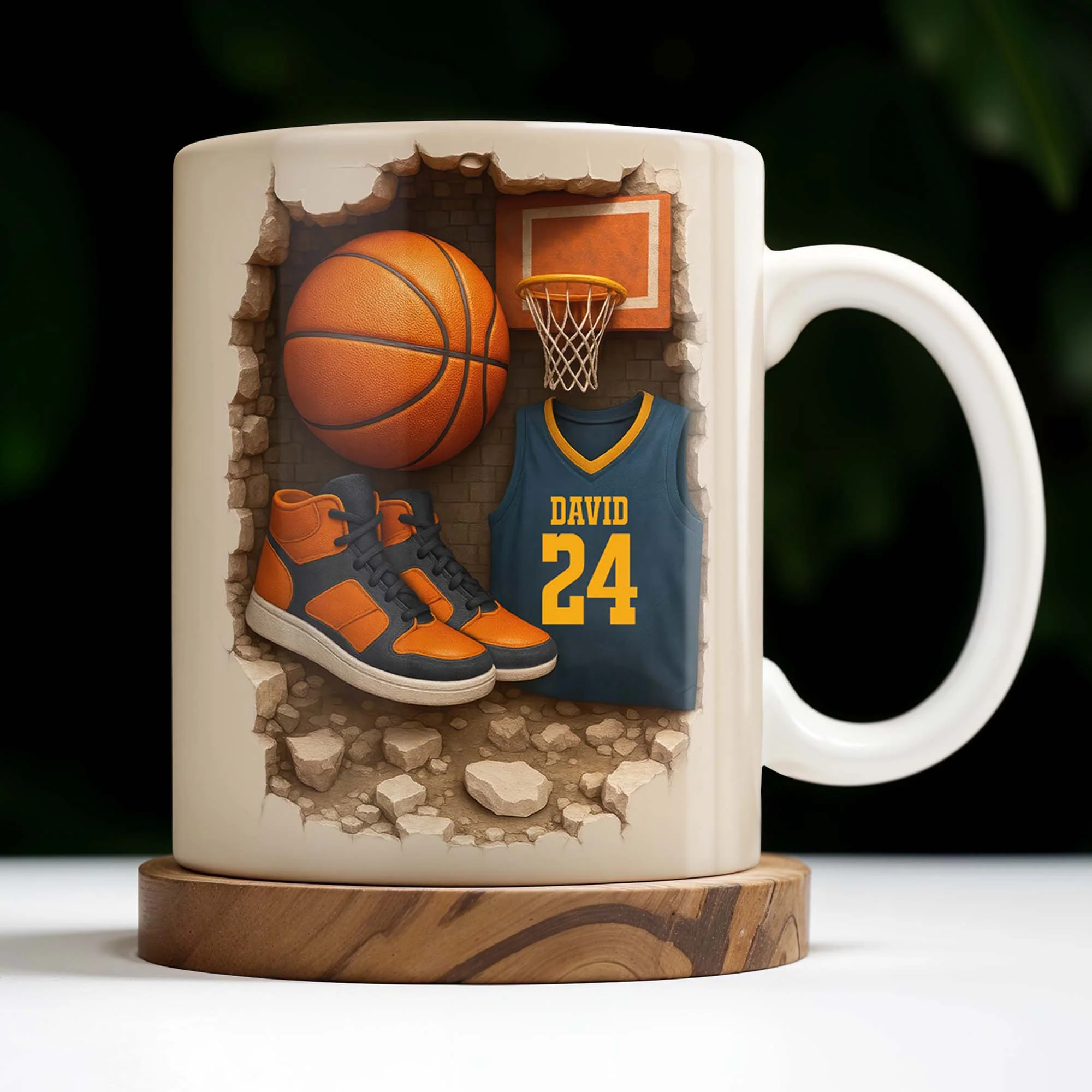 Sneakers And Jersey, Personalized Custom Coffee Mug, Gift For Basketball Players - Image 8