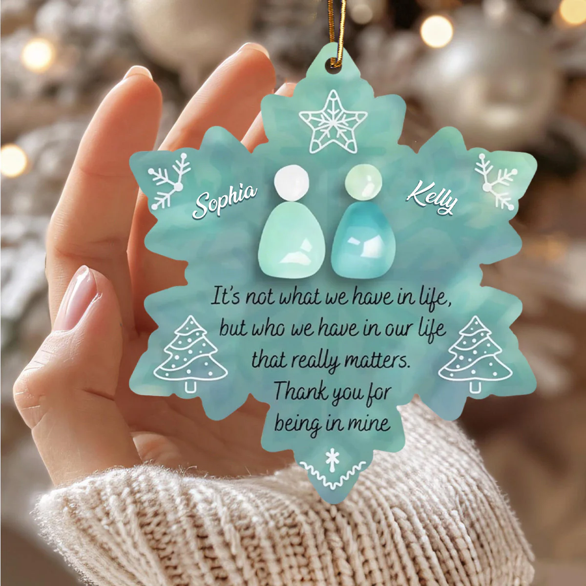 Snowflake Eternal Friendship, Personalized Acrylic Ornament, Gift For Besties, Friends - Image 2