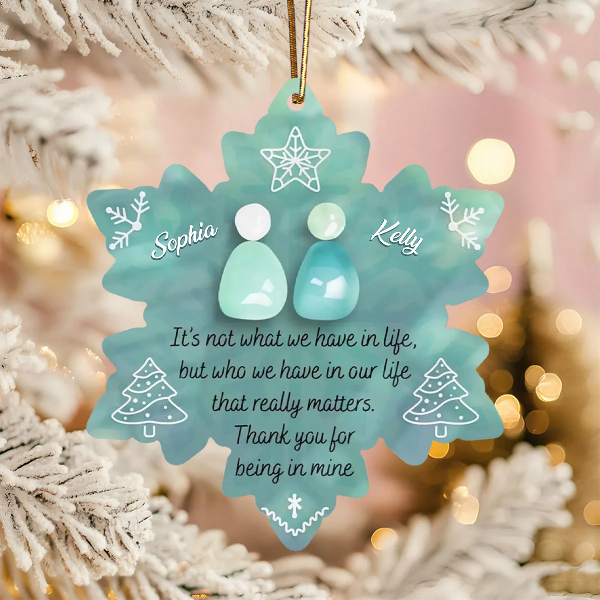 Snowflake Eternal Friendship, Personalized Acrylic Ornament, Gift For Besties, Friends - Image 3