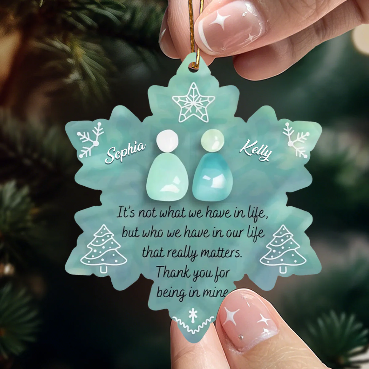 Snowflake Eternal Friendship, Personalized Acrylic Ornament, Gift For Besties, Friends - Image 4