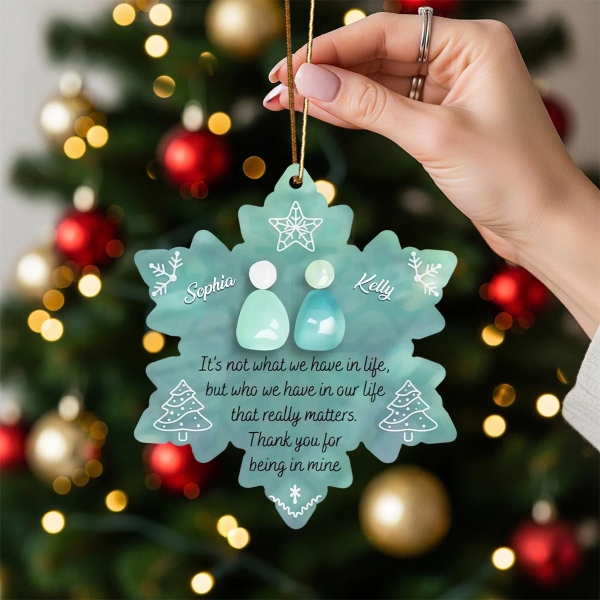 Snowflake Eternal Friendship, Personalized Acrylic Ornament, Gift For Besties, Friends - Image 5
