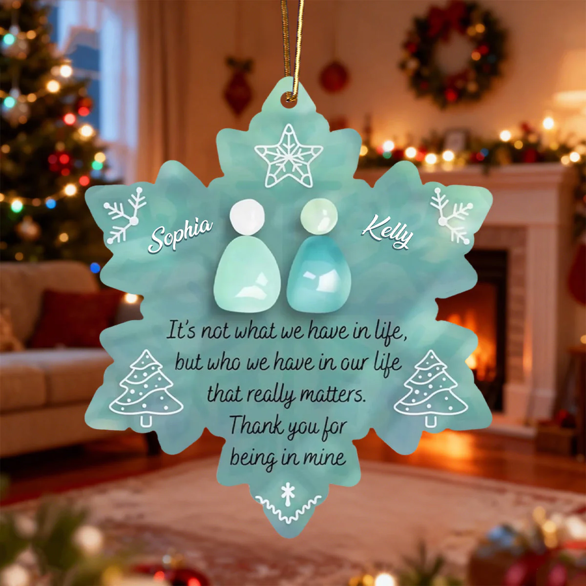 Snowflake Eternal Friendship, Personalized Acrylic Ornament, Gift For Besties, Friends - Image 6