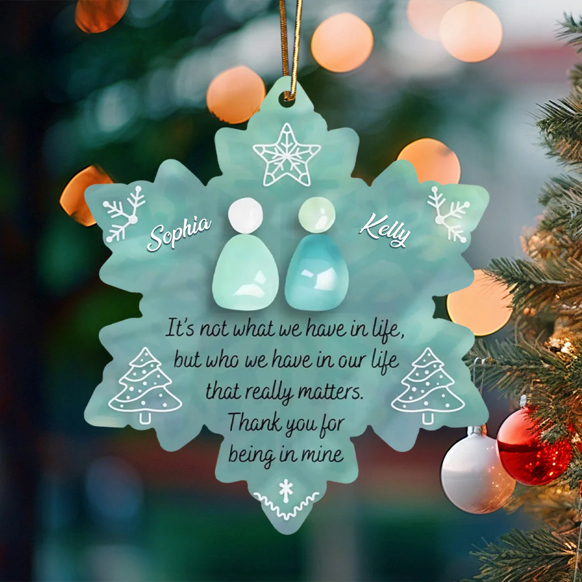 Snowflake Eternal Friendship, Personalized Acrylic Ornament, Gift For Besties, Friends - Image 7