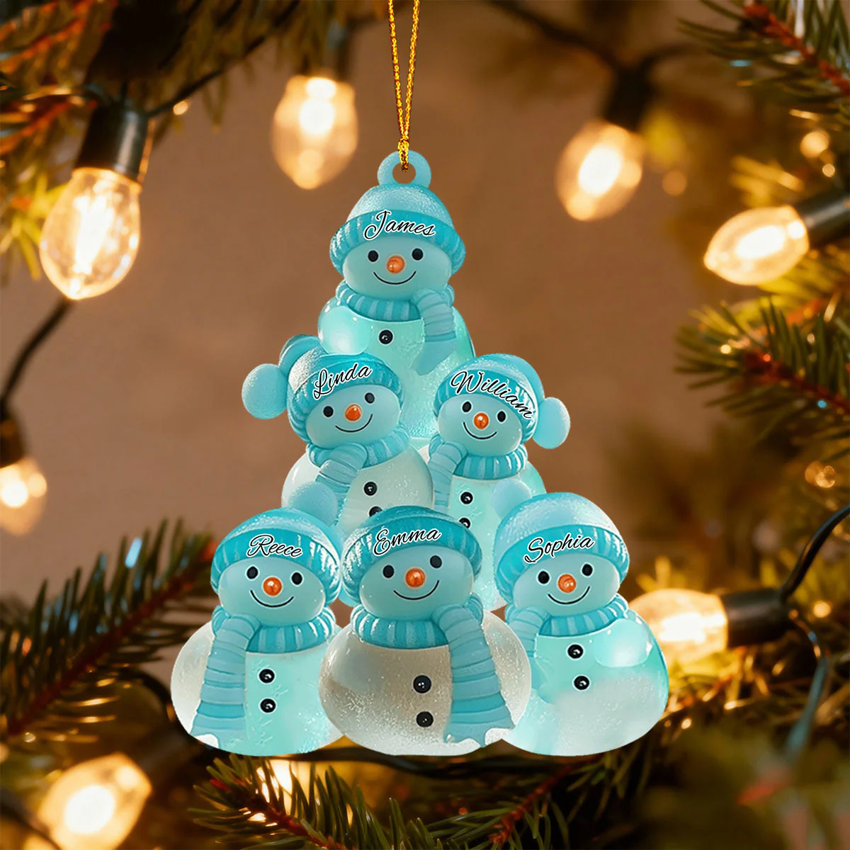 Snowman Family - Merry Christmas Personalized Family Ornament - Image 4