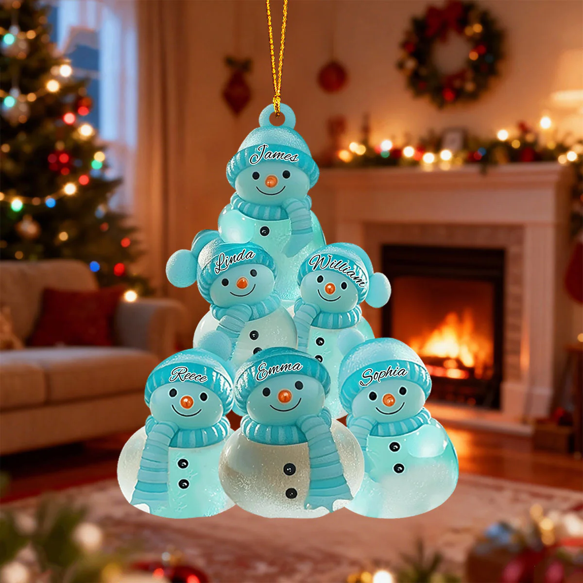 Snowman Family - Merry Christmas Personalized Family Ornament - Image 5