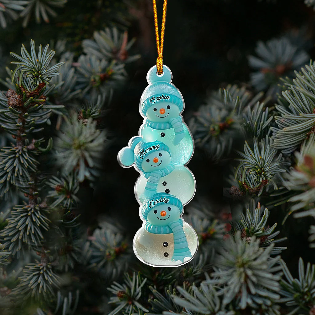 Snowman Family - Merry Christmas Personalized Family Ornament - Image 6