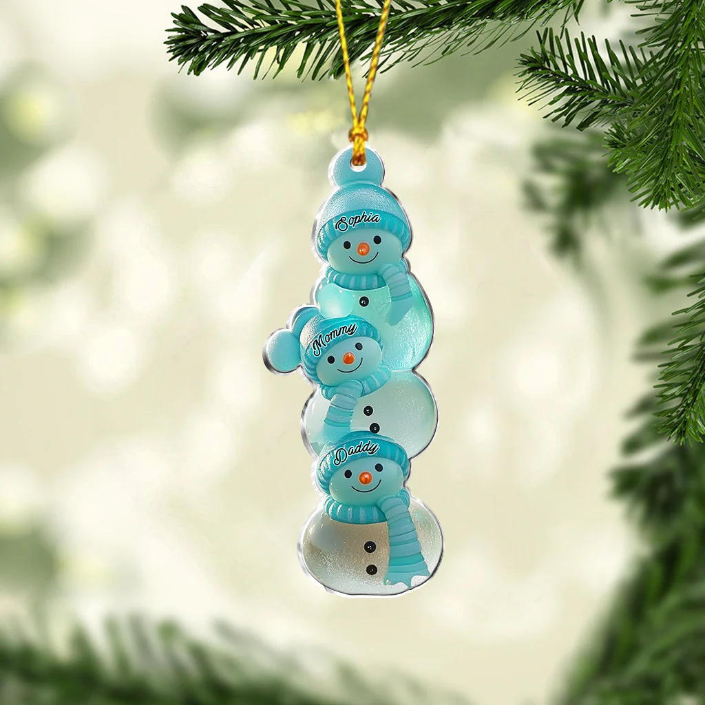 Snowman Family - Merry Christmas Personalized Family Ornament - Image 7