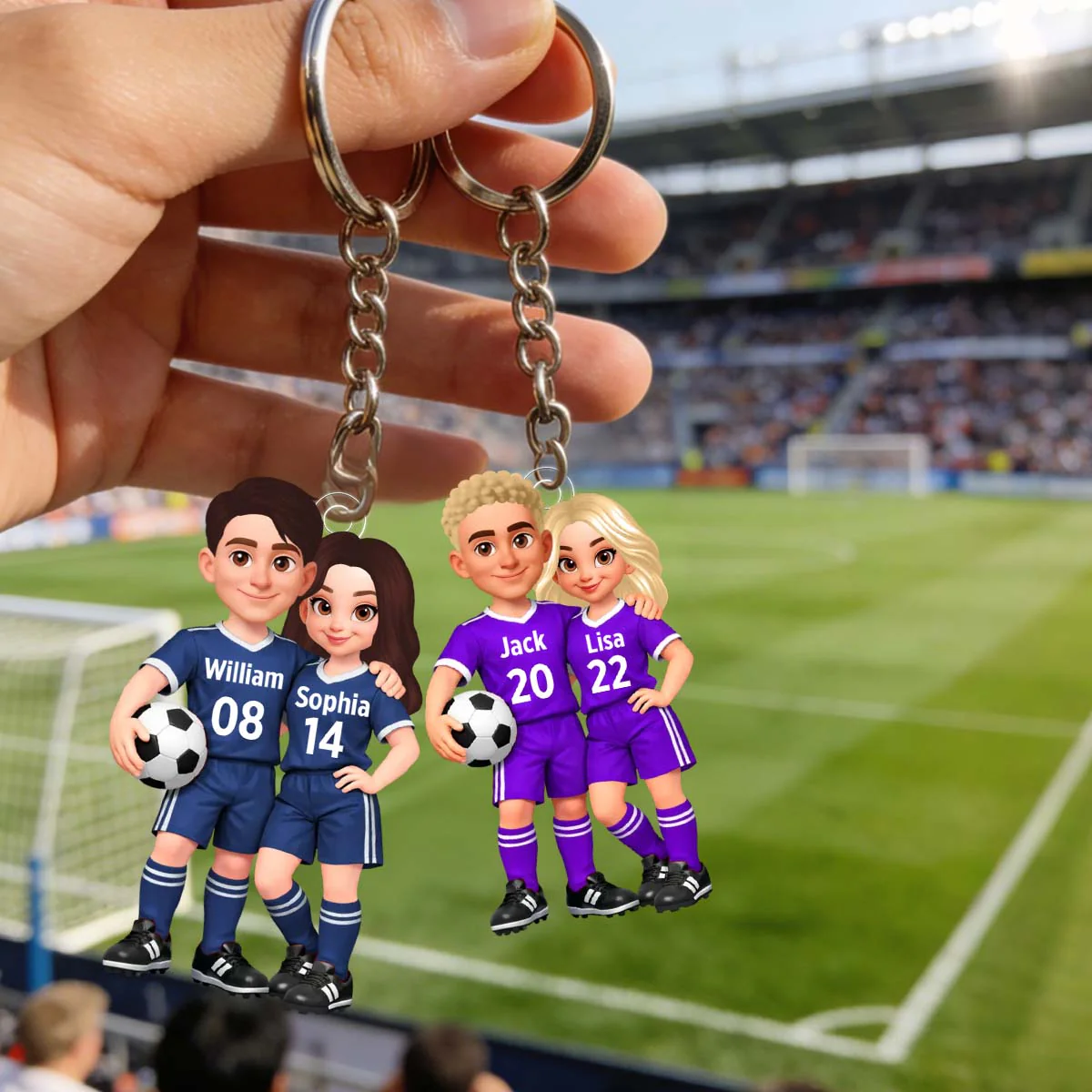 Soccer Couple I'll Always Be Your Biggest Fan Custom Action Figure - Personalized Acrylic Keychain - Image 3