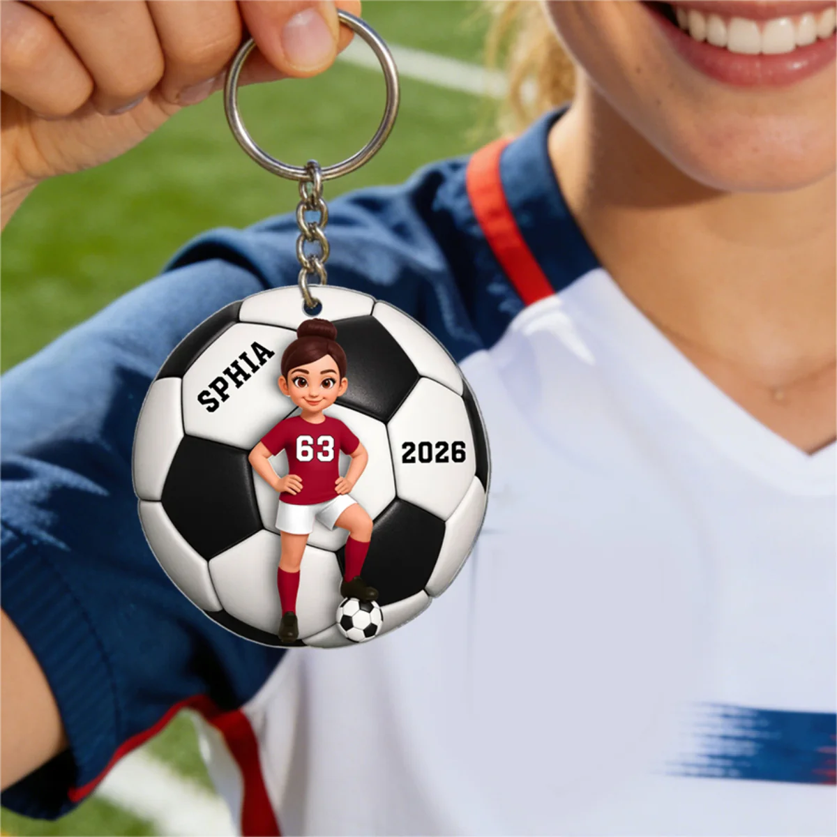 Soccer Girl Boy - Personalized Acrylic Keychain Gift For Daughter, Son, Soccer Lover - Image 2