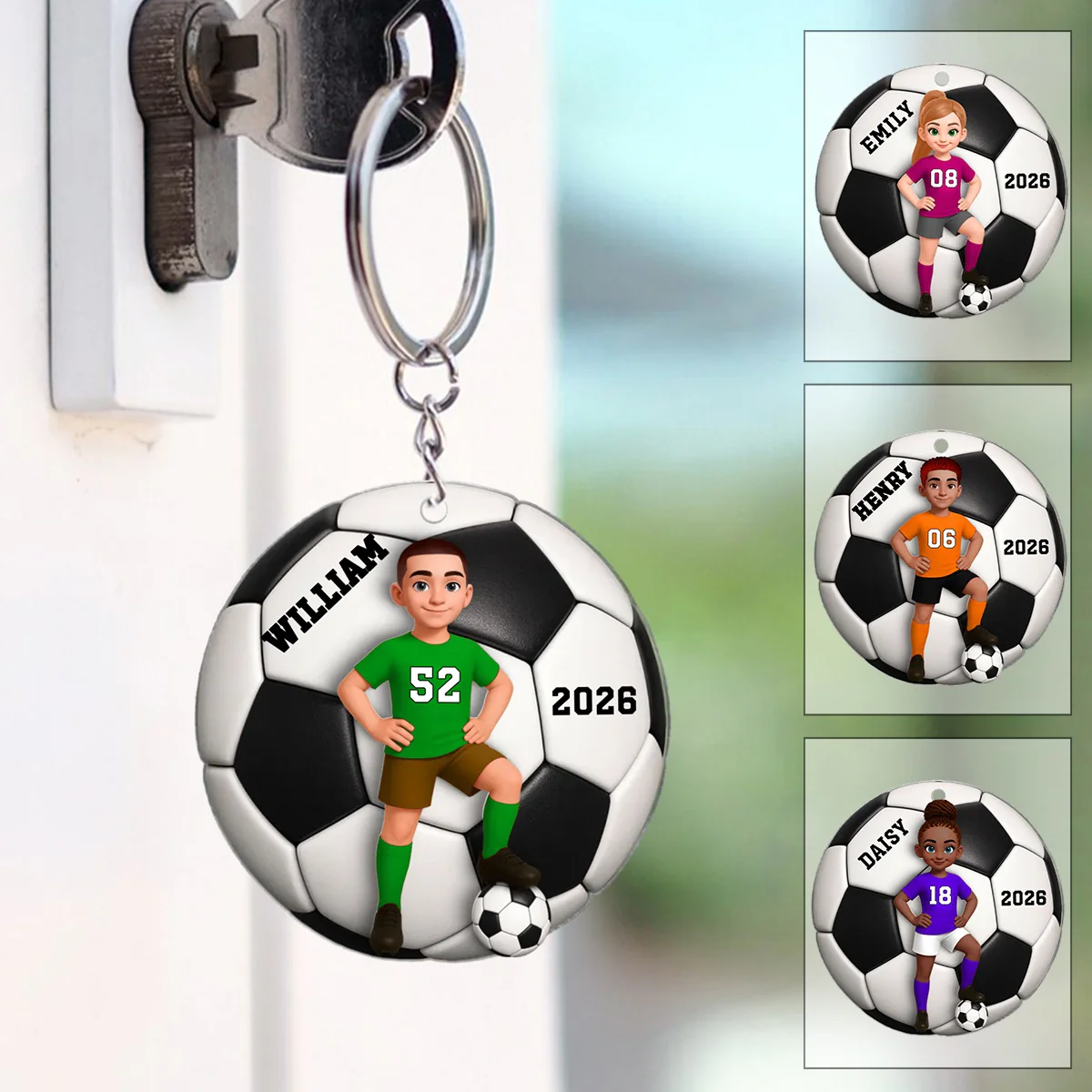 Soccer Girl Boy - Personalized Acrylic Keychain Gift For Daughter, Son, Soccer Lover - Image 3