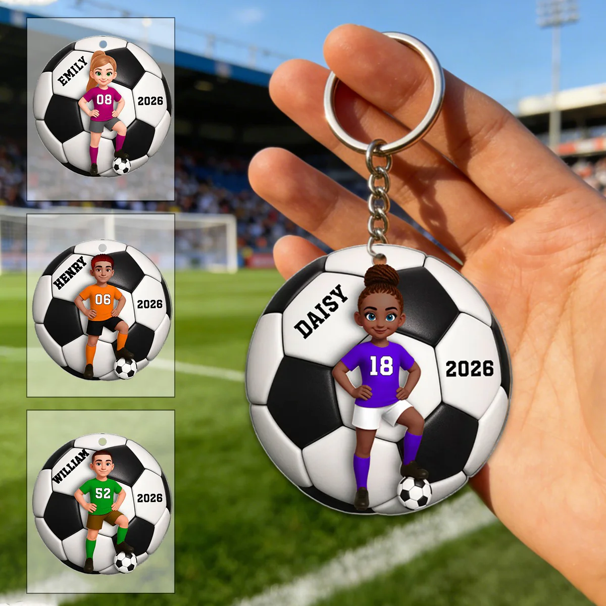 Soccer Girl Boy - Personalized Acrylic Keychain Gift For Daughter, Son, Soccer Lover - Image 5