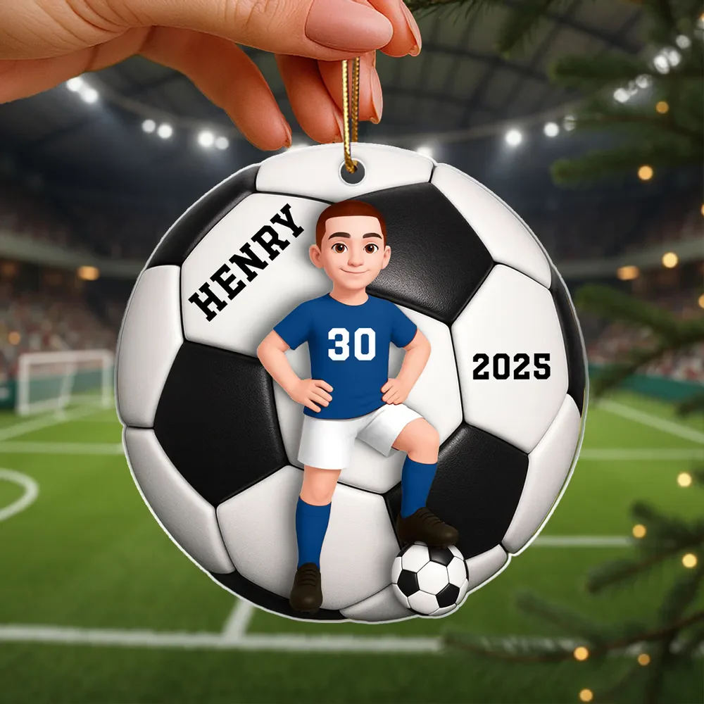 Soccer Girl Boy - Personalized Acrylic Ornament Christmas Gift For Daughter, Gift For Son - Image 3