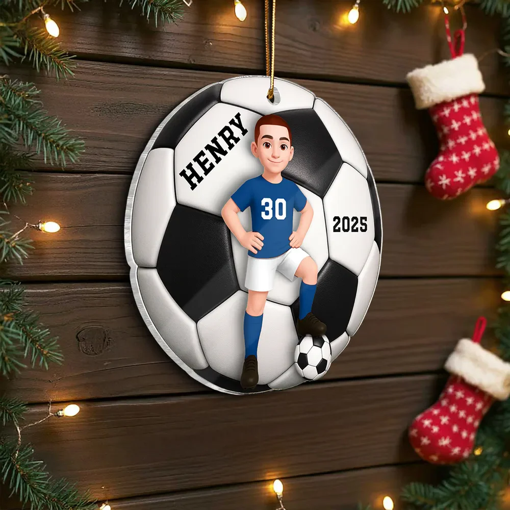 Soccer Girl Boy - Personalized Acrylic Ornament Christmas Gift For Daughter, Gift For Son - Image 5