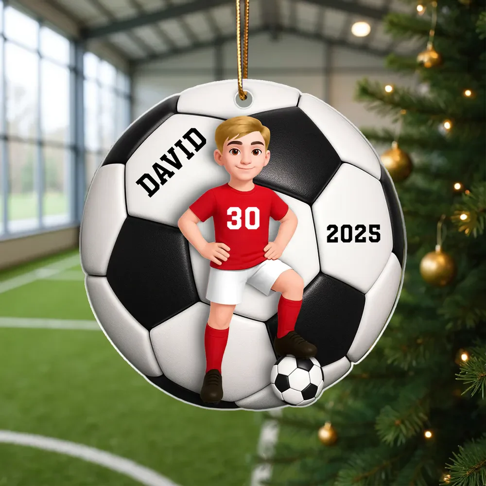 Soccer Girl Boy - Personalized Acrylic Ornament Christmas Gift For Daughter, Gift For Son - Image 8