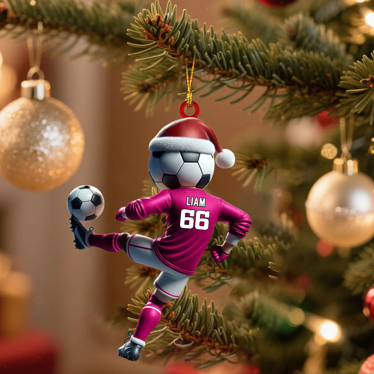 Soccer Player Ornament - Personalized Christmas Gifts For Soccer Lover - Image 2