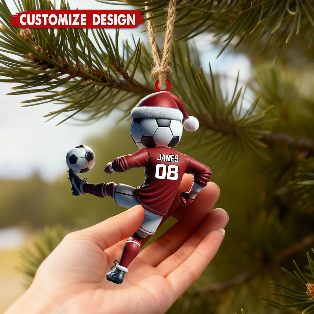 Soccer Player Ornament - Personalized Christmas Gifts For Soccer Lover - Image 6