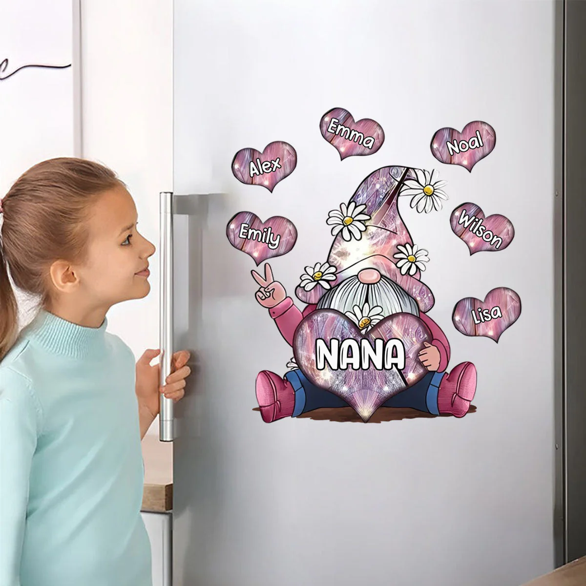 Sparkling Grandma With Sweet Heart Kids - Personalized Decal, Gift For Grandma - Image 2