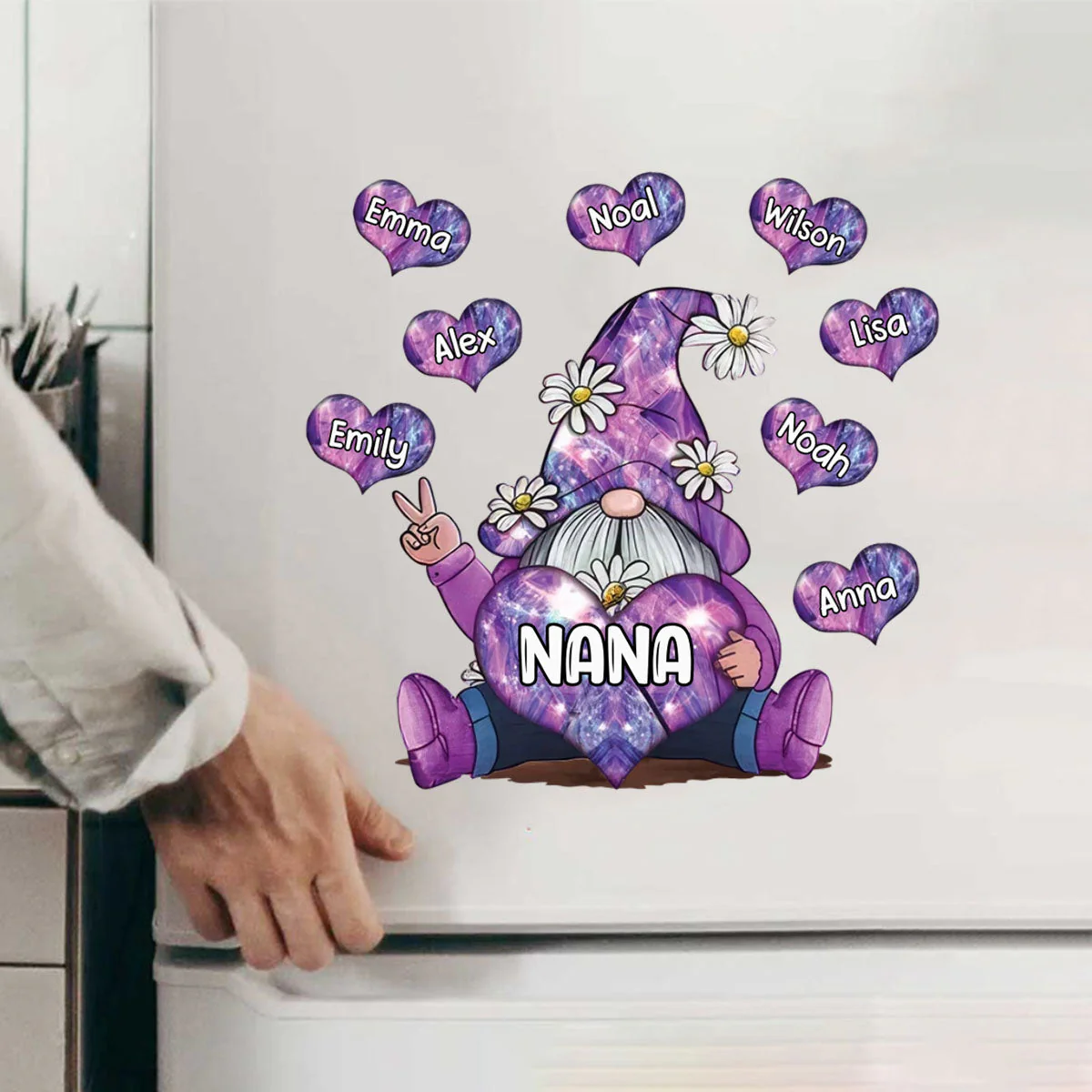 Sparkling Grandma With Sweet Heart Kids - Personalized Decal, Gift For Grandma - Image 3