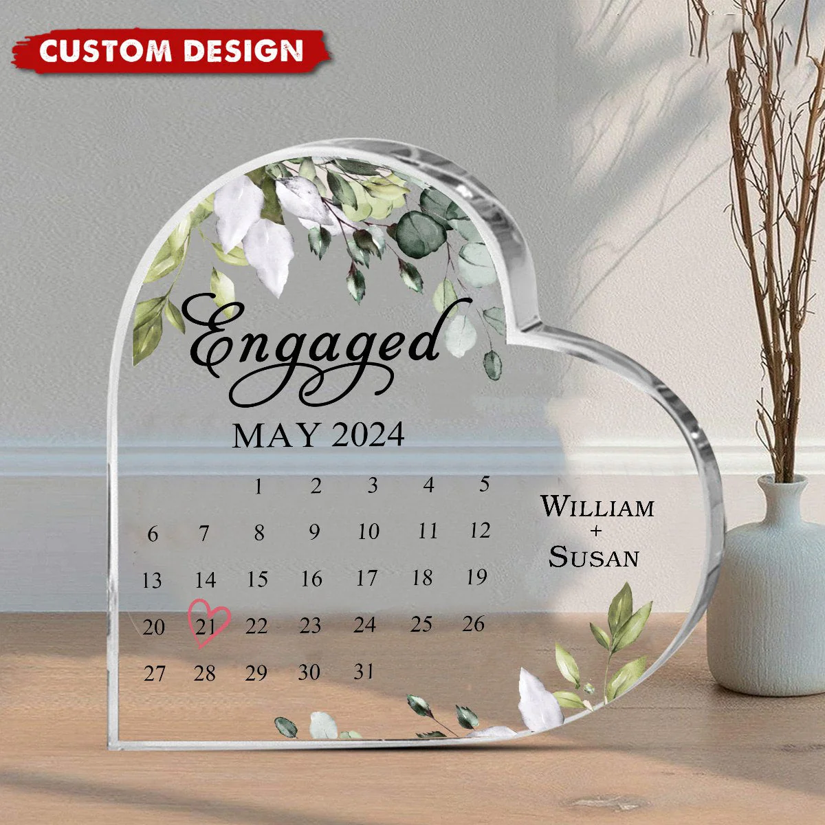 Special Day In 2024 Engagement Gift - Personalized Acrylic Plaque - Image 2