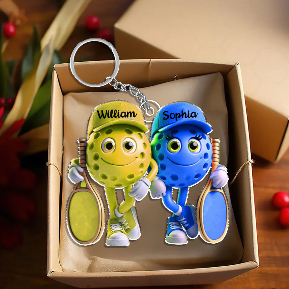 Sporty Couple Keychain- Personalized Keychain - Image 2